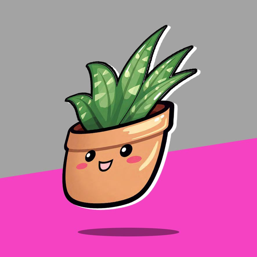 Green Aloe vera plant with brown pot