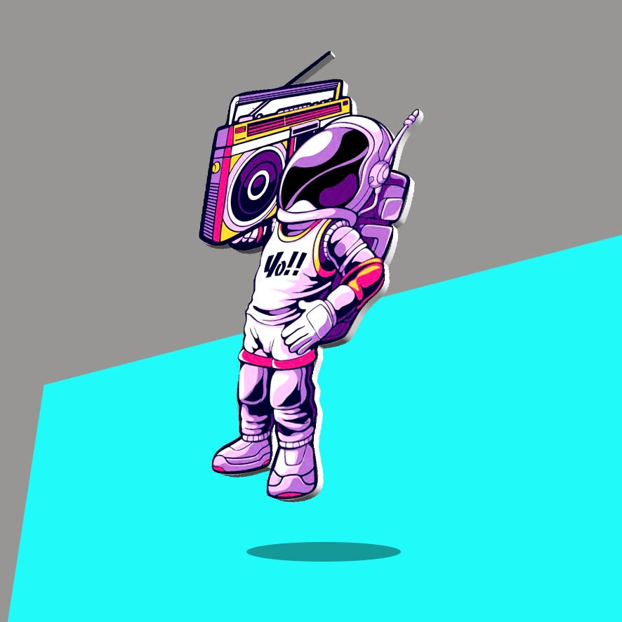 Astronaut with boombox