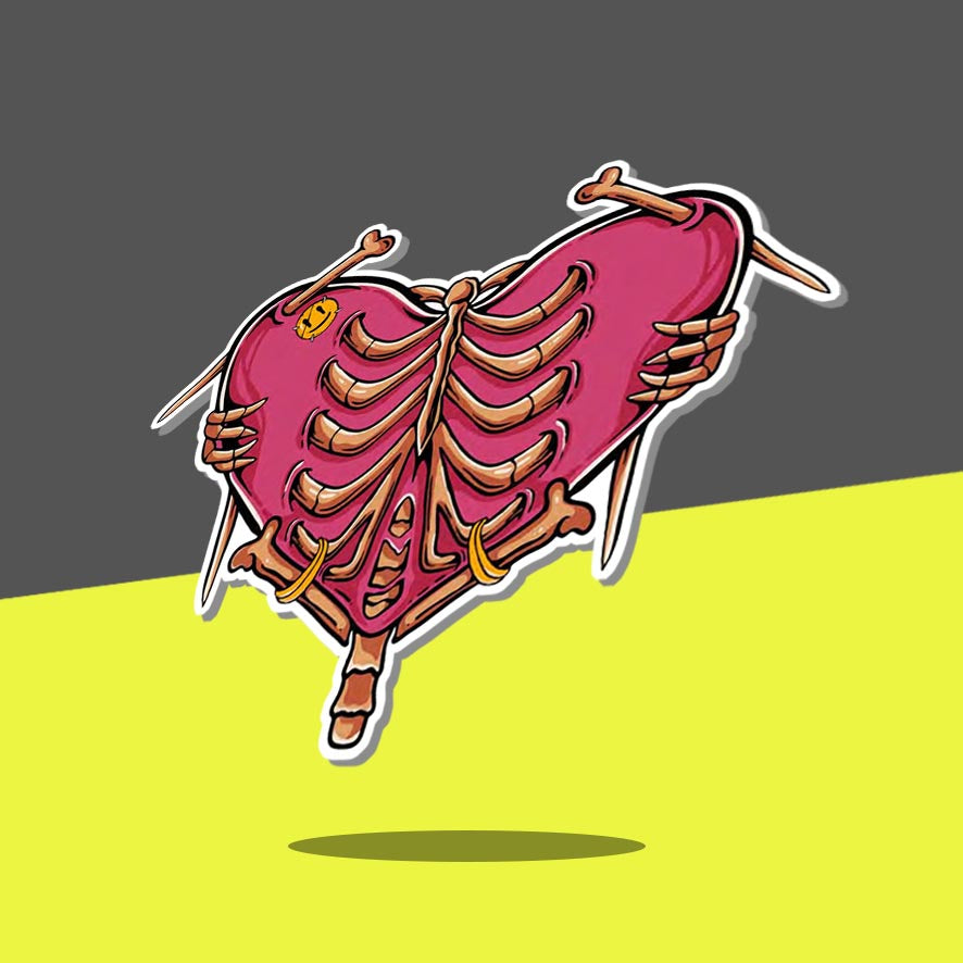 Love Heart Skeleton stitched bones