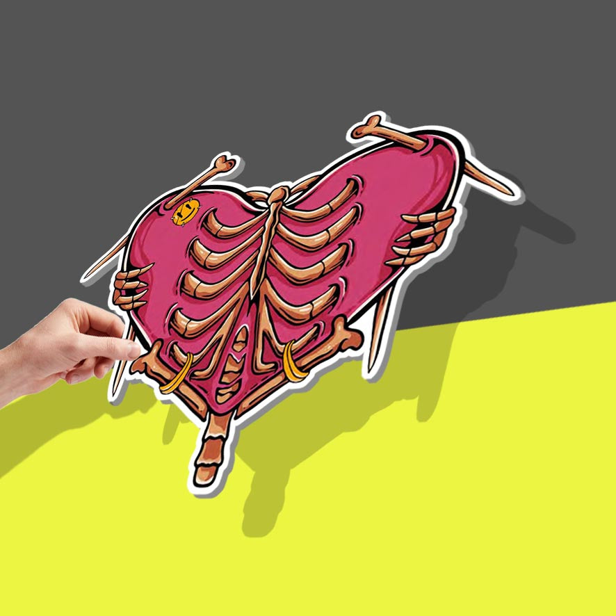 Love Heart Skeleton stitched bones