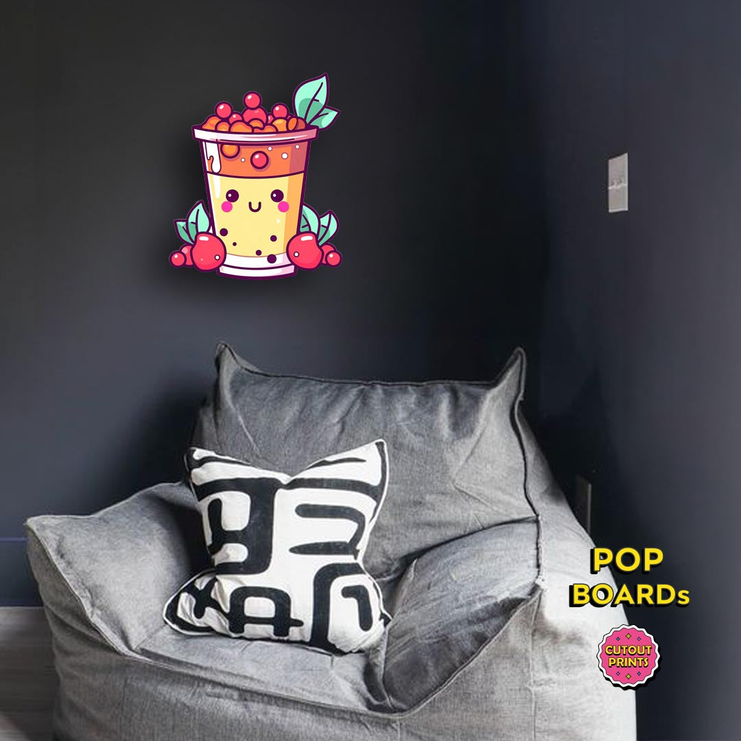 Cherry bubble boba Tea