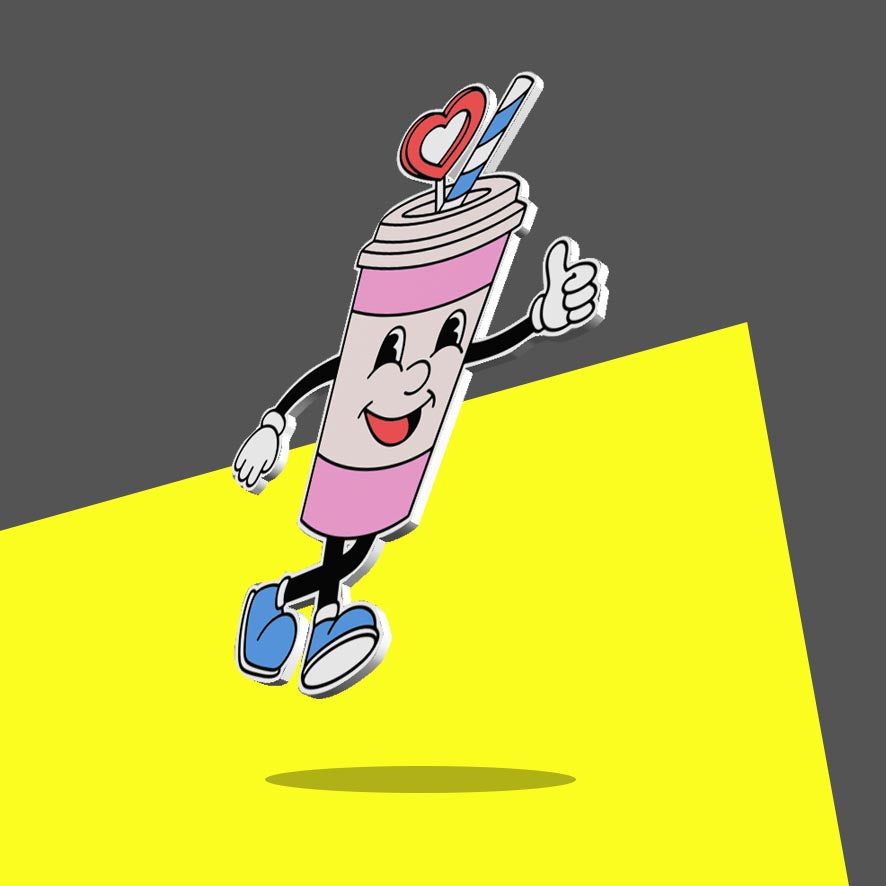 Pink take-out cup