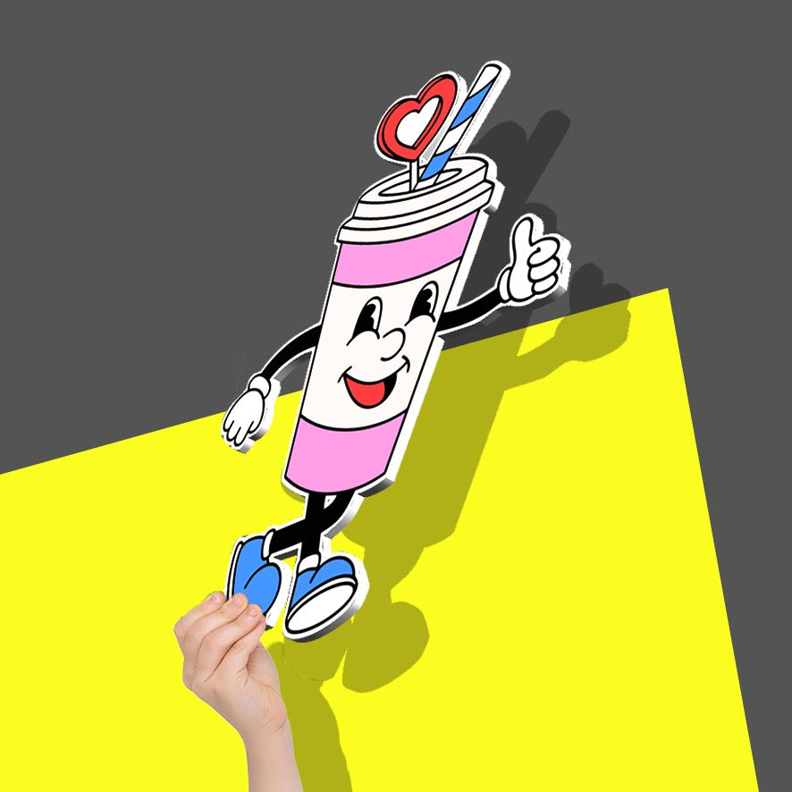 Pink take-out cup