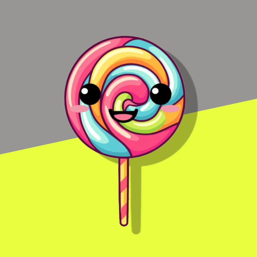 Multi coloured swirl lolly