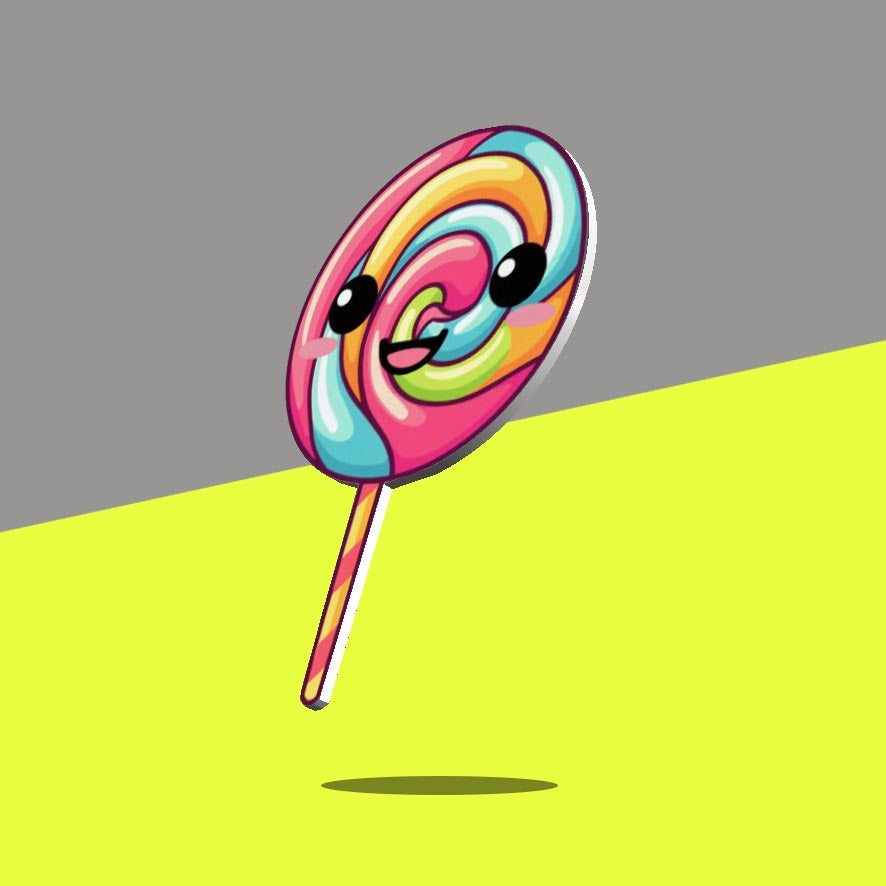 Multi coloured swirl lolly