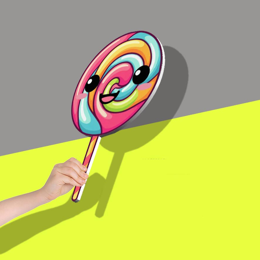 Multi coloured swirl lolly