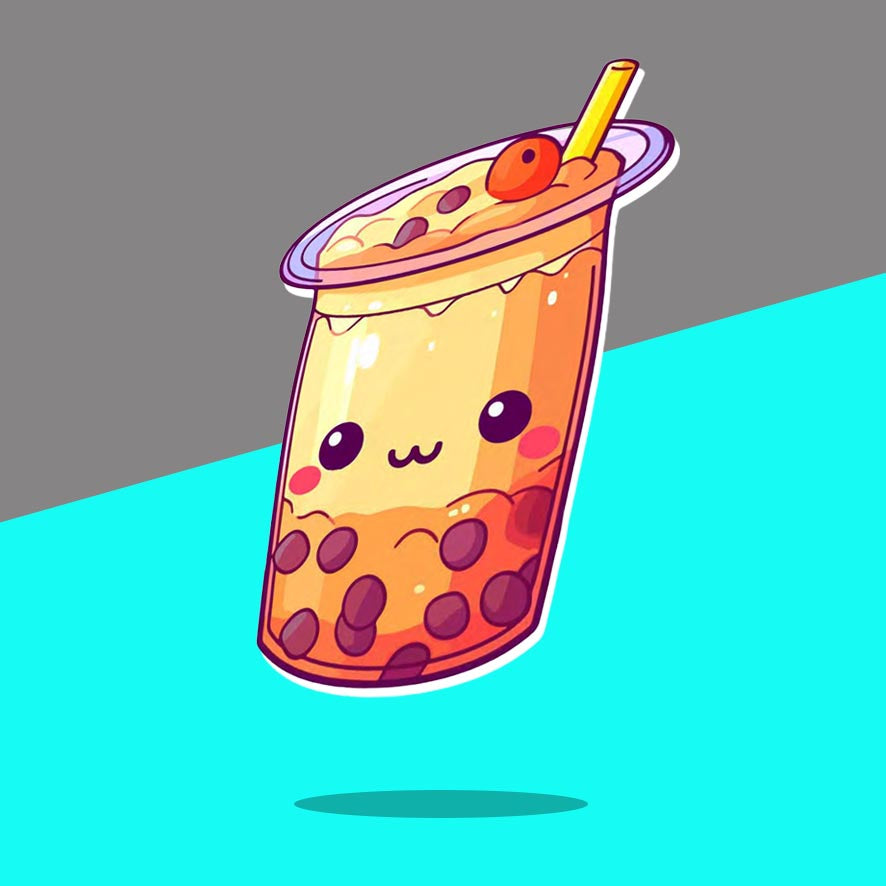 Red Bubble orange boba