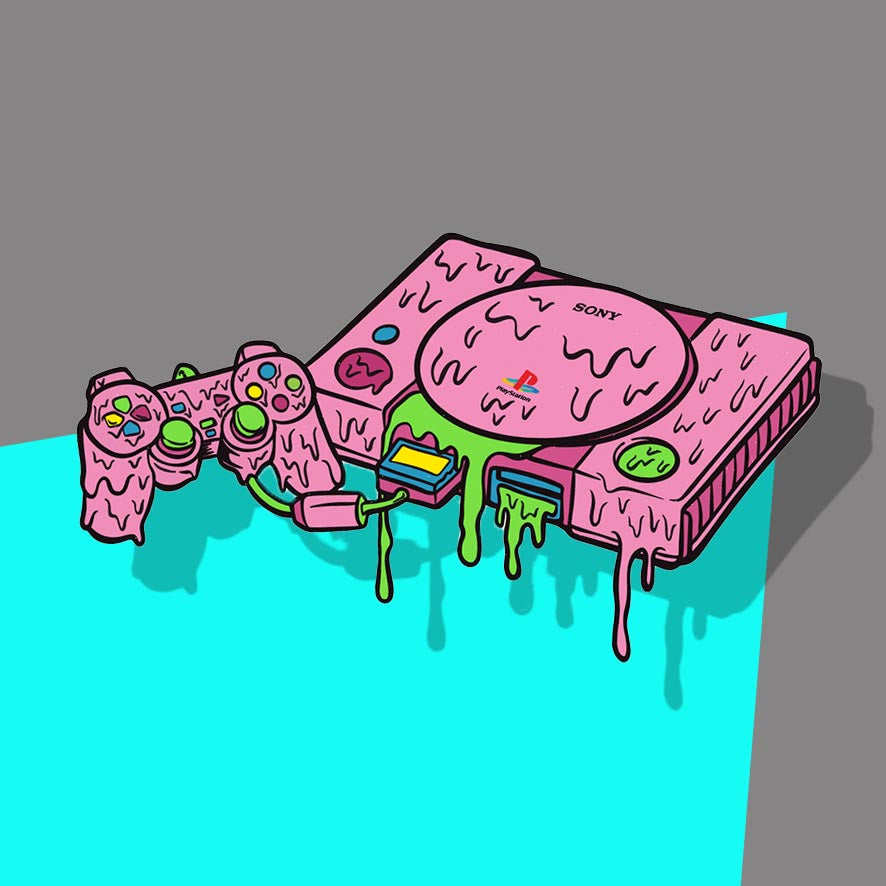 Pink Melted Retro Gaming console
