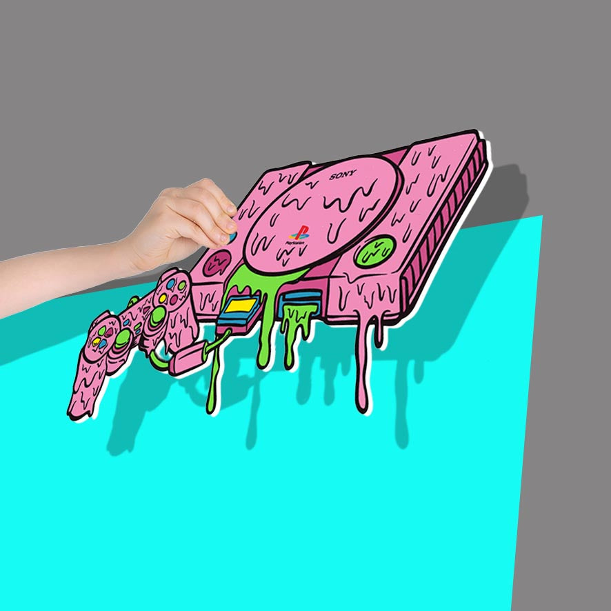 Pink Melted Retro Gaming console