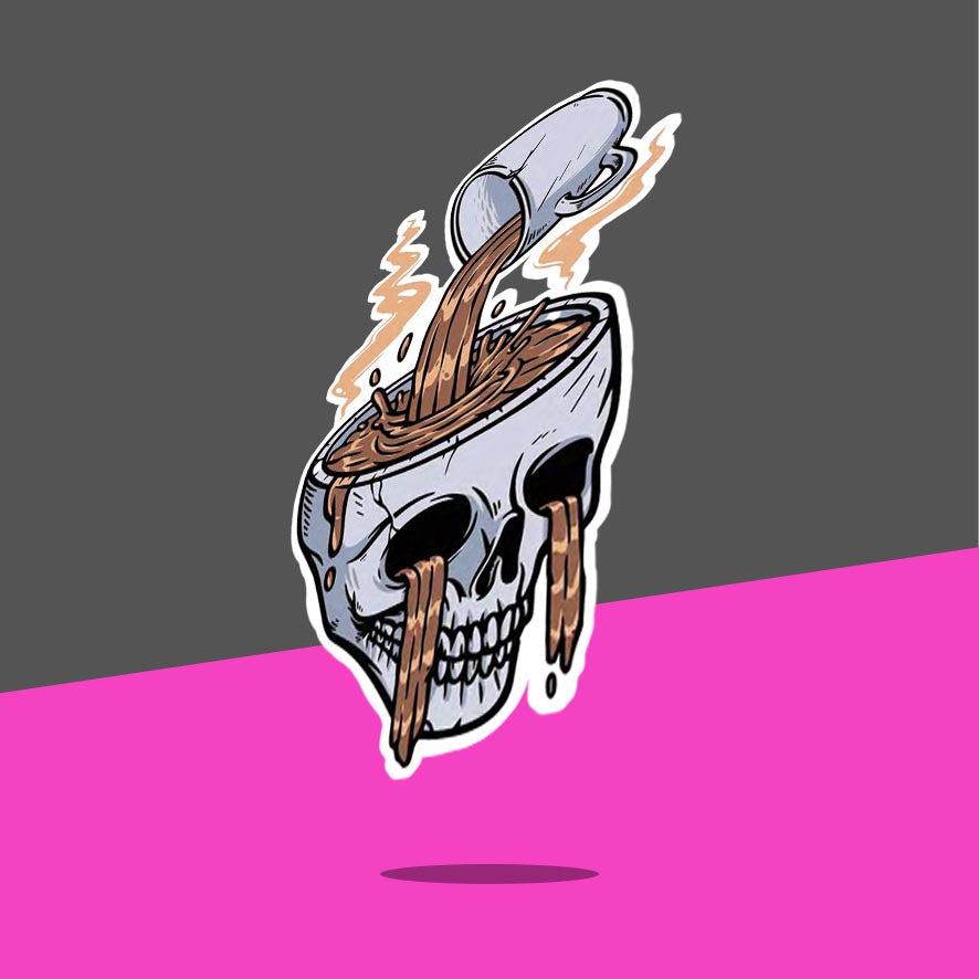 Pouring coffee into skull