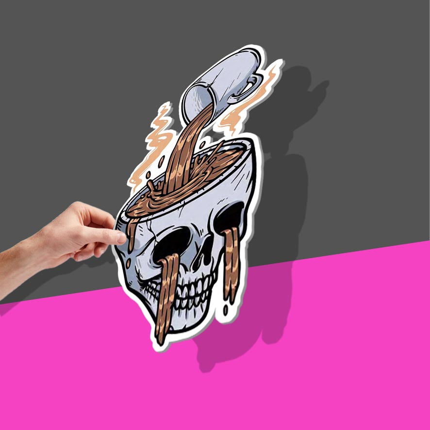 Pouring coffee into skull