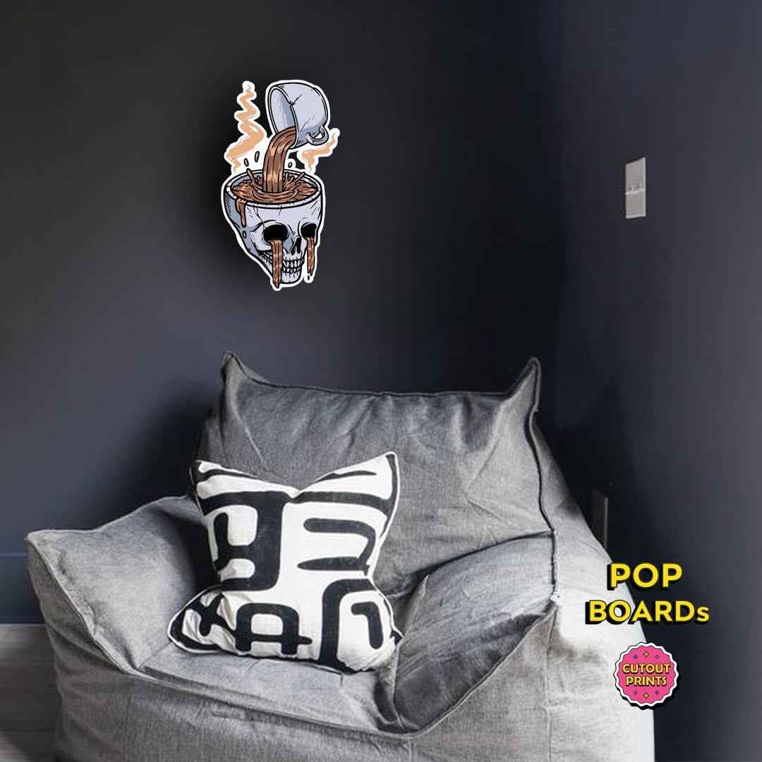 Pouring coffee into skull
