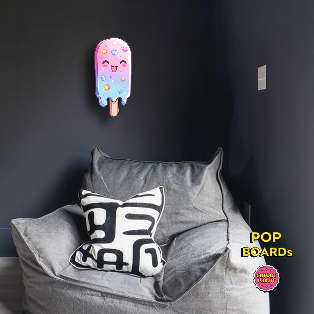 Pink and purple multi-coloured star lolly