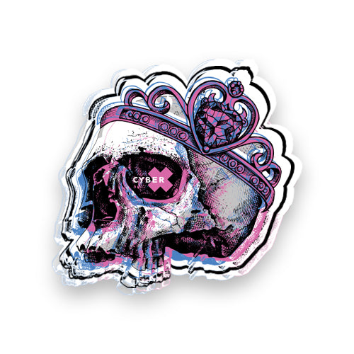 Pink and Purple crown exposure print skull