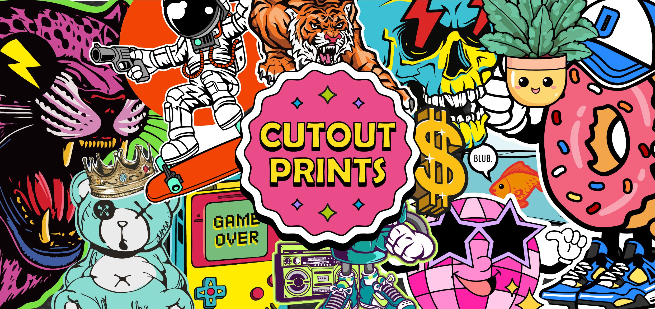 Stick Out Graphics Graphic wall art, printed on lightweight board and cut to shape ...