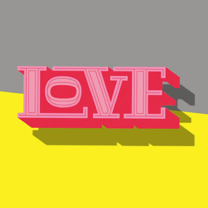 Vintage Love Typography Sign