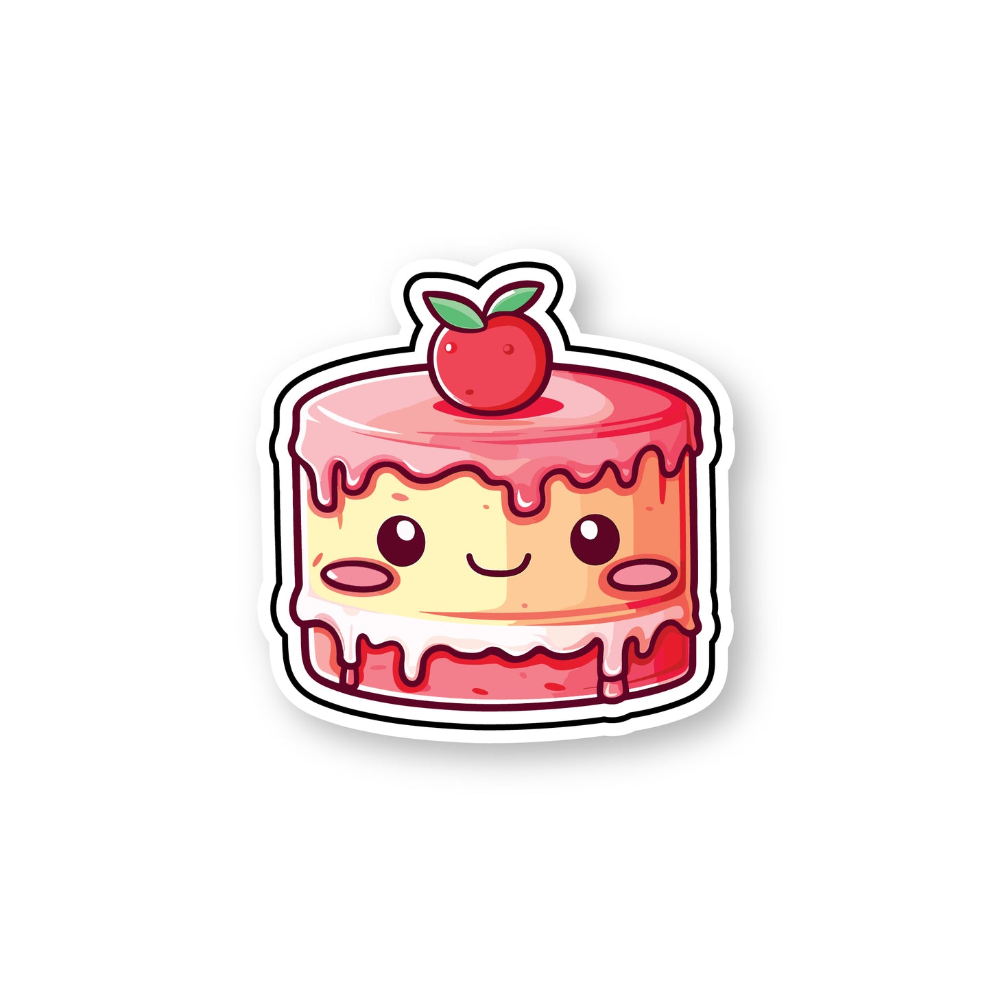 Red icing Strawberry cake