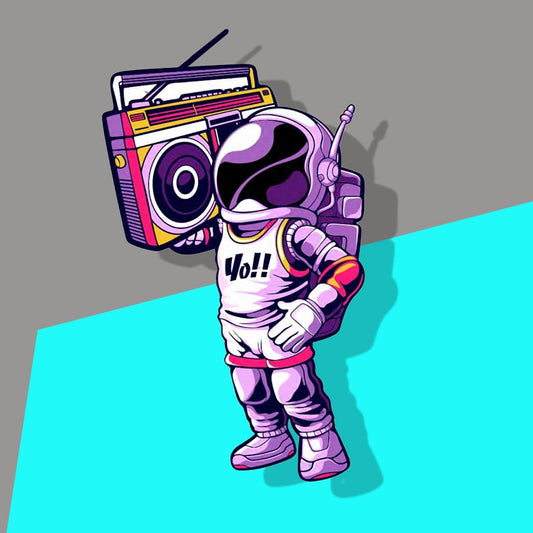 Astronaut with boombox