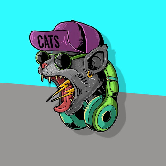 Lightning Cat with Headphones