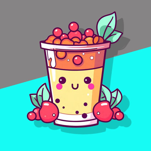 Cherry bubble boba Tea