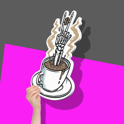 Coffee skeleton hand with bean