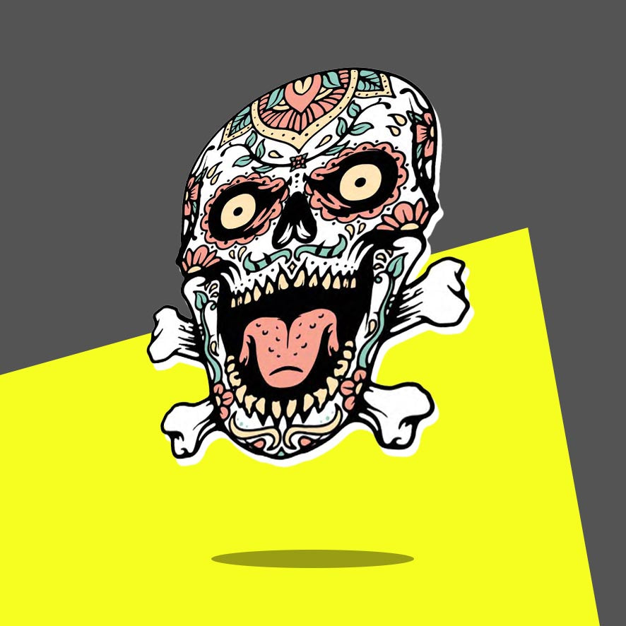 Bright Mexican Tattooed skull