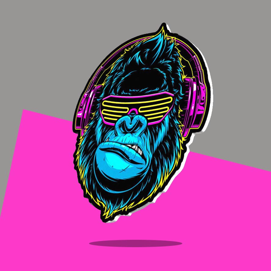 Neon 80s Gorilla