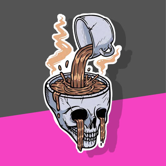 Pouring coffee into skull