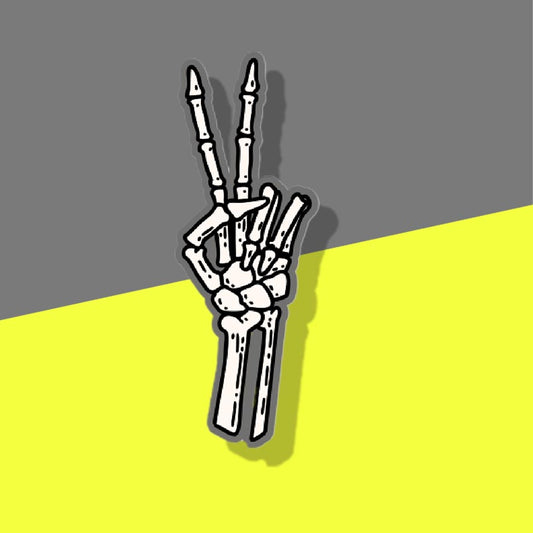 Skeleton peace sign