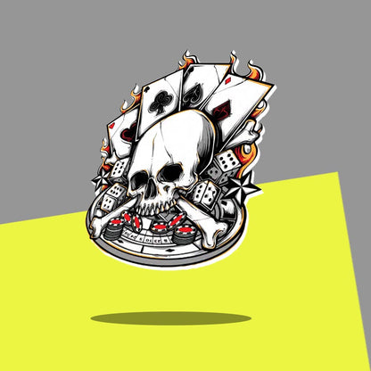 Casino flaming poker skull