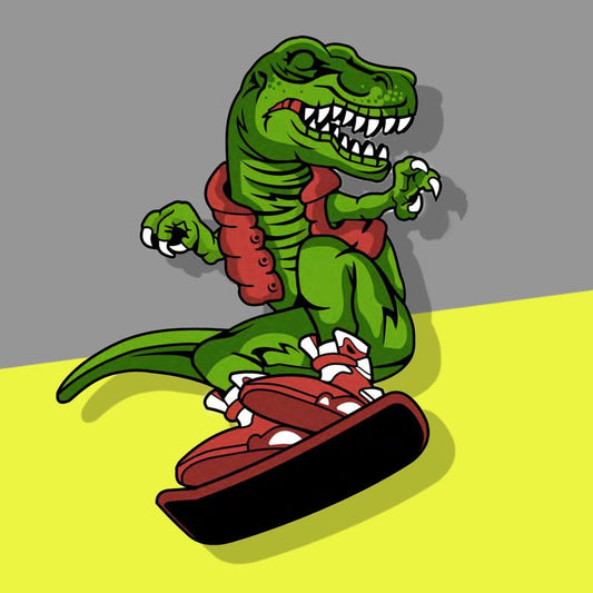 Snowboarding T-rex