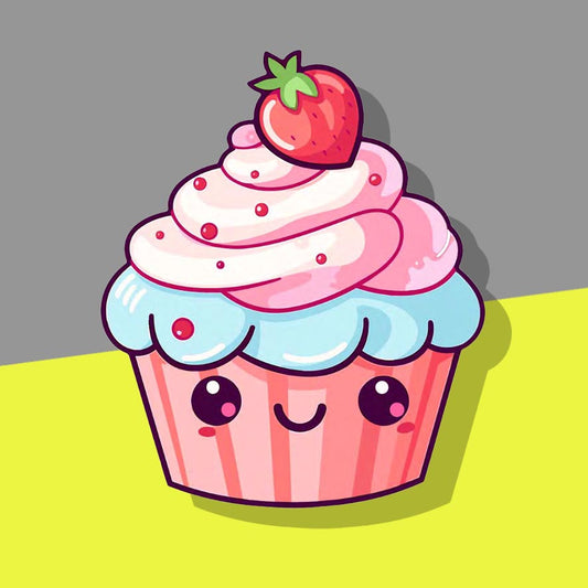 Cupcake with strawberry cream