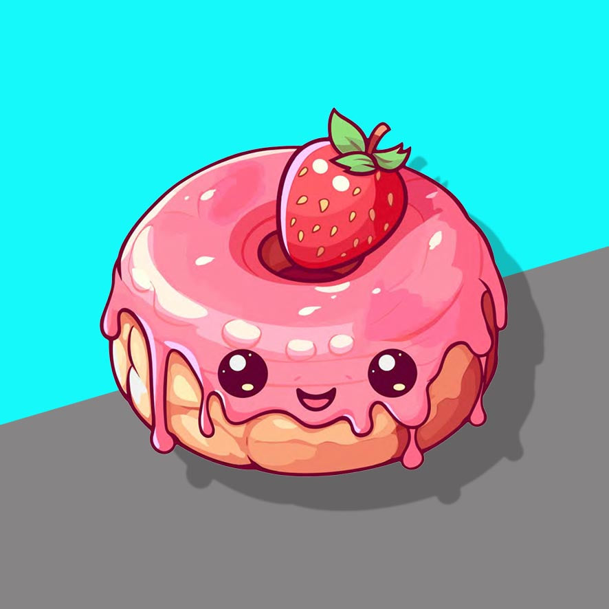 Pink Strawberry Doughnut