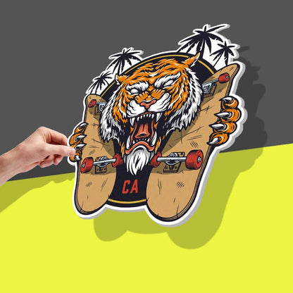 Tiger holding Skateboards